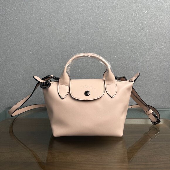 Longchamp Le Pliage Xtra XS Leather Nude Handbag